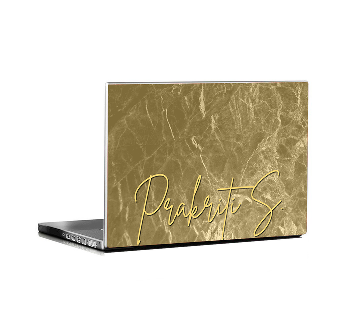 GOLDEN MARBLE FLOURISH Universal Size Laptop  Skin Decal